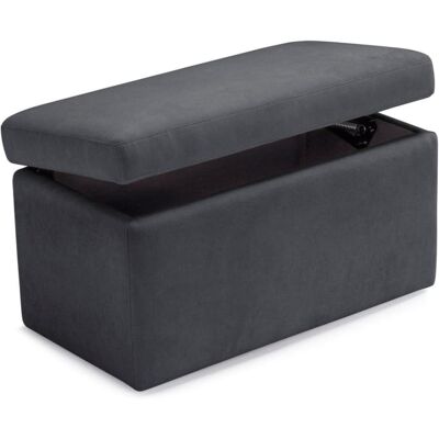 That's Casa Pouf de rangement en tissu chenille gris foncé 80x40 cm Gris 80x47x40cm - Publicité That's Casa Pouf de rangement en tissu chenille gris foncé 80x40 cm Gris 80x47x40cm - Publicité