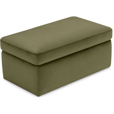 That's Casa Pouf conteneur fabriqué en Italie en velours vert modèle 85x45 cm Vert 85x60x45cm - Publicité That's Casa Pouf conteneur fabriqué en Italie en velours vert modèle 85x45 cm Vert 85x60x45cm - Publicité