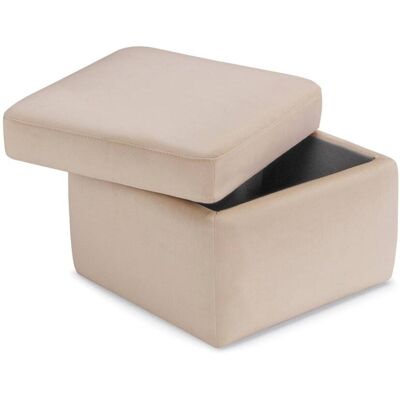 That's Casa Pouf de rangement fabriqué en Italie en velours camel 55x45 cm Beige 55x55x45cm - Publicité That's Casa Pouf de rangement fabriqué en Italie en velours camel 55x45 cm Beige 55x55x45cm - Publicité