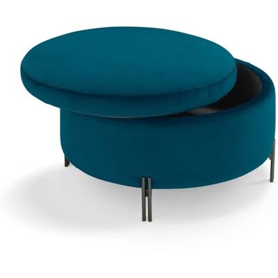 That's Casa Pouf conteneur rond fabriqué en Italie en velours pétrole 80x49 cm Vert 80x49x80cm - Publicité That's Casa Pouf conteneur rond fabriqué en Italie en velours pétrole 80x49 cm Vert 80x49x80cm - Publicité