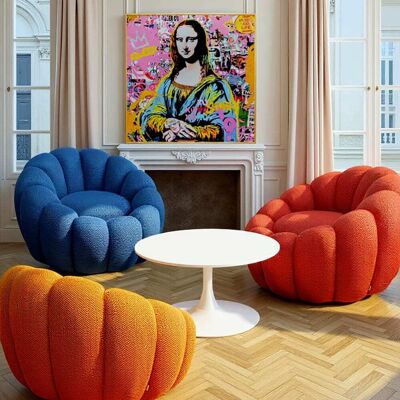 Kare Design Fauteuil pivotant en polyester bleu effet résille Bleu 94x66x94cm - Publicité Kare Design Fauteuil pivotant en polyester bleu effet résille Bleu 94x66x94cm - Publicité