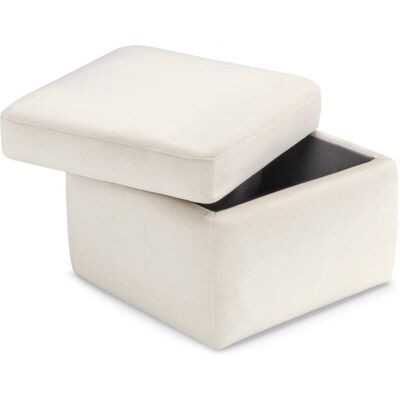 That's Casa Pouf de rangement fabriqué en Italie en velours camel 55x45 cm Beige 55x55x45cm - Publicité That's Casa Pouf de rangement fabriqué en Italie en velours camel 55x45 cm Beige 55x55x45cm - Publicité