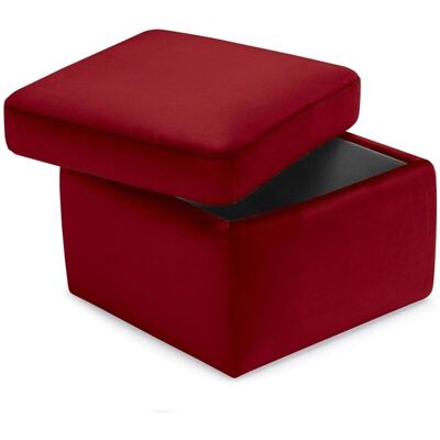 That's Casa Pouf de rangement fabriqué en Italie en velours bordeaux 55x45 cm Rouge 55x55x45cm - Publicité That's Casa Pouf de rangement fabriqué en Italie en velours bordeaux 55x45 cm Rouge 55x55x45cm - Publicité