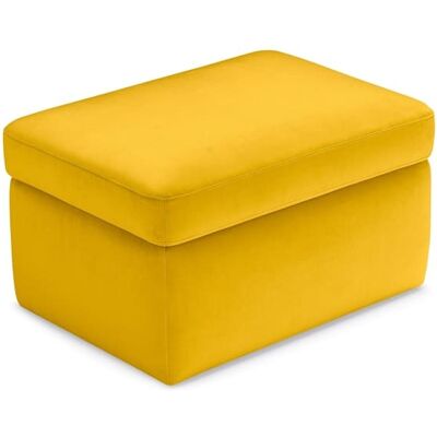 That's Casa Pouf conteneur fabriqué en Italie en velours jaune 75x45 cm Jaune 75x55x45cm - Publicité That's Casa Pouf conteneur fabriqué en Italie en velours jaune 75x45 cm Jaune 75x55x45cm - Publicité