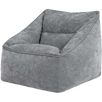 Icon Pouf fauteuil en tissu chenille texturé gris Gris 88x80x100cm - Publicité Icon Pouf fauteuil en tissu chenille texturé gris Gris 88x80x100cm - Publicité