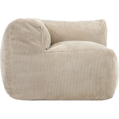 Icon Pouf fauteuil d'angle modulable en velours côtelé beige Beige 100x68x100cm - Publicité Icon Pouf fauteuil d'angle modulable en velours côtelé beige Beige 100x68x100cm - Publicité