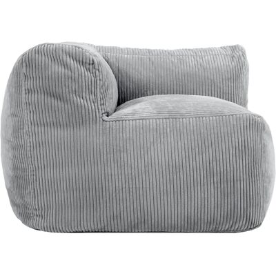 Icon Pouf fauteuil d'angle modulable en velours côtelé gris Gris 100x68x100cm - Publicité Icon Pouf fauteuil d'angle modulable en velours côtelé gris Gris 100x68x100cm - Publicité