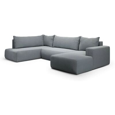 Nazar Canapé panoramique gauche 5 places en tissu gris clair Gris 335x72x200cm - Publicité Nazar Canapé panoramique gauche 5 places en tissu gris clair Gris 335x72x200cm - Publicité