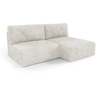 Nazar Canapé d'angle convertible et modulable 4 places en côtelé beige Beige 210x70x149cm - Publicité Nazar Canapé d'angle convertible et modulable 4 places en côtelé beige Beige 210x70x149cm - Publicité