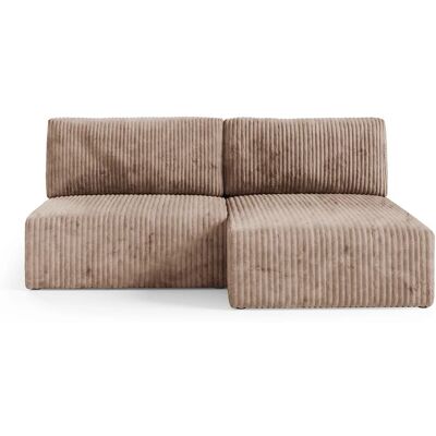 Nazar Canapé d'angle convertible et modulable 4 places en côtelé taupe Multicolore 210x70x149cm - Publicité Nazar Canapé d'angle convertible et modulable 4 places en côtelé taupe Multicolore 210x70x149cm - Publicité