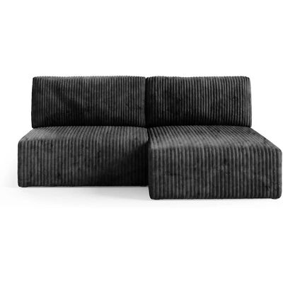 Nazar Canapé d'angle convertible modulable 4 places côtelé gris foncé Gris 210x70x149cm - Publicité Nazar Canapé d'angle convertible modulable 4 places côtelé gris foncé Gris 210x70x149cm - Publicité