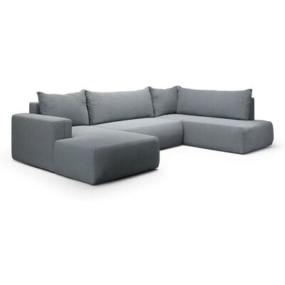 Nazar Canapé panoramique droit 5 places en tissu gris clair Gris 335x72x200cm - Publicité Nazar Canapé panoramique droit 5 places en tissu gris clair Gris 335x72x200cm - Publicité