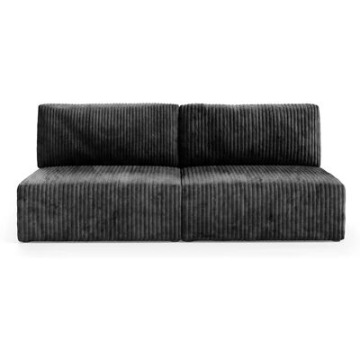 Nazar Canapé 3 places convertible en velours gris foncé Gris 216x70x102cm - Publicité Nazar Canapé 3 places convertible en velours gris foncé Gris 216x70x102cm - Publicité