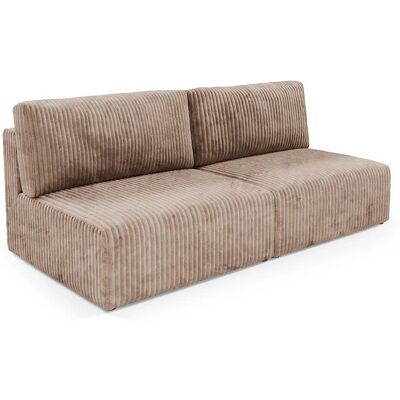 Nazar Canapé 3 places convertible en velours côtelé taupe Multicolore 216x70x102cm - Publicité Nazar Canapé 3 places convertible en velours côtelé taupe Multicolore 216x70x102cm - Publicité