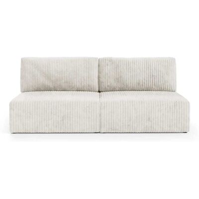 Nazar Canapé 3 places convertible en velours beige Beige 216x70x102cm - Publicité Nazar Canapé 3 places convertible en velours beige Beige 216x70x102cm - Publicité