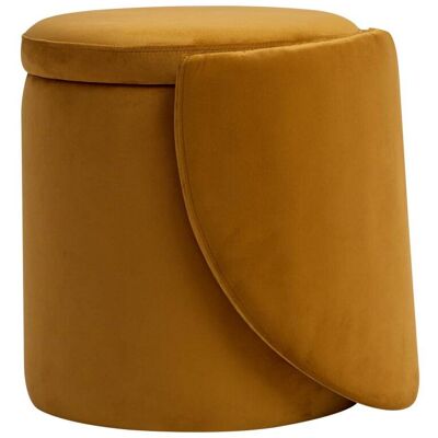 Nordlys Pouf avec dossier et rangement en velours jaune moutarde Jaune 43x78x46cm - Publicité Nordlys Pouf avec dossier et rangement en velours jaune moutarde Jaune 43x78x46cm - Publicité