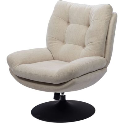Amadeus Fauteuil design et confortable pivotant beige Beige 78x100x90cm - Publicité Amadeus Fauteuil design et confortable pivotant beige Beige 78x100x90cm - Publicité