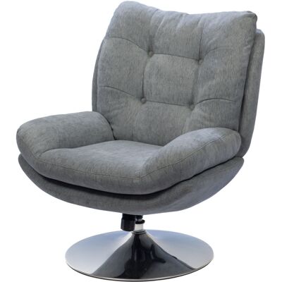 Amadeus Fauteuil en tissu clair avec piètement chromé gris Gris 90x100x78cm - Publicité Amadeus Fauteuil en tissu clair avec piètement chromé gris Gris 90x100x78cm - Publicité