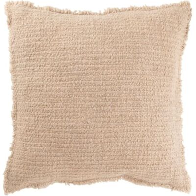 J-line Coussin carré bords effilochés en polyester beige 50x50x12cm Beige 50x12x50cm - Publicité J-line Coussin carré bords effilochés en polyester beige 50x50x12cm Beige 50x12x50cm - Publicité