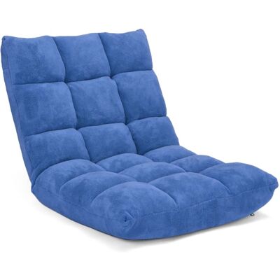 Giantex Chaise de sol pliante réglable bleue 105 x 56 x 15 cm Bleu 105x15x57cm - Publicité Giantex Chaise de sol pliante réglable bleue 105 x 56 x 15 cm Bleu 105x15x57cm - Publicité