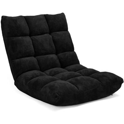 Giantex Chaise de sol pliante réglable noire 105 x 56 x 15 cm Noir 105x15x57cm - Publicité Giantex Chaise de sol pliante réglable noire 105 x 56 x 15 cm Noir 105x15x57cm - Publicité