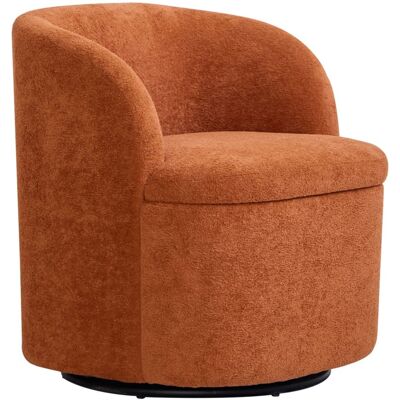 Nordlys Fauteuil de salon pivotant et pouf en tissu terracotta Rouge 63x69x61cm - Publicité Nordlys Fauteuil de salon pivotant et pouf en tissu terracotta Rouge 63x69x61cm - Publicité