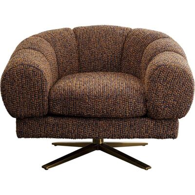 Kare Design Fauteuil pivotant en polyester marron et bleu Marron 95x68x88cm - Publicité Kare Design Fauteuil pivotant en polyester marron et bleu Marron 95x68x88cm - Publicité