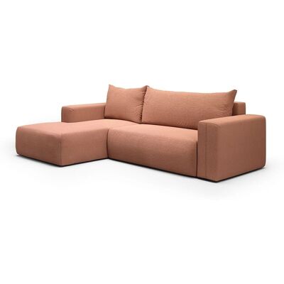 Nazar Canapé d'angle gauche convertible 4 places en tissu orange Orange 268x72x97cm - Publicité Nazar Canapé d'angle gauche convertible 4 places en tissu orange Orange 268x72x97cm - Publicité