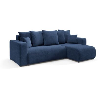 Nazar Canapé d'angle droit convertible 4 places en tissu bleu Bleu 247x88x93cm - Publicité Nazar Canapé d'angle droit convertible 4 places en tissu bleu Bleu 247x88x93cm - Publicité