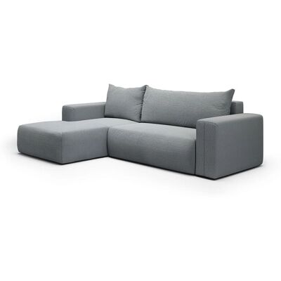 Nazar Canapé d'angle gauche convertible 4 places en tissu gris clair Gris 268x72x97cm - Publicité Nazar Canapé d'angle gauche convertible 4 places en tissu gris clair Gris 268x72x97cm - Publicité