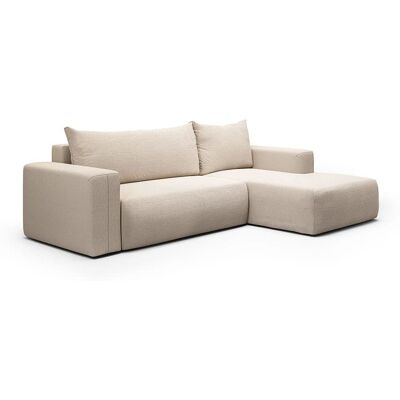 Nazar Canapé d'angle droit convertible 4 places en tissu beige Beige 268x72x97cm - Publicité Nazar Canapé d'angle droit convertible 4 places en tissu beige Beige 268x72x97cm - Publicité