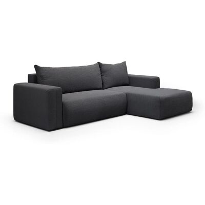Nazar Canapé d'angle droit convertible 4 places en tissu gris foncé Gris 268x72x97cm - Publicité Nazar Canapé d'angle droit convertible 4 places en tissu gris foncé Gris 268x72x97cm - Publicité
