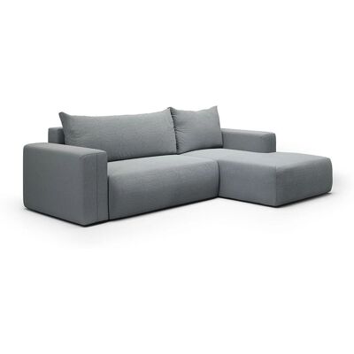 Nazar Canapé d'angle droit convertible 4 places en tissu gris clair Gris 268x72x97cm - Publicité Nazar Canapé d'angle droit convertible 4 places en tissu gris clair Gris 268x72x97cm - Publicité