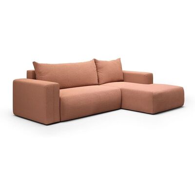 Nazar Canapé d'angle droit convertible 4 places en tissu orange Orange 268x72x97cm - Publicité Nazar Canapé d'angle droit convertible 4 places en tissu orange Orange 268x72x97cm - Publicité