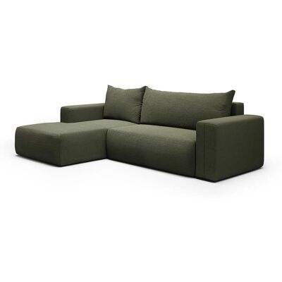 Nazar Canapé d'angle gauche convertible 4 places en tissu vert kaki Vert 268x72x97cm - Publicité Nazar Canapé d'angle gauche convertible 4 places en tissu vert kaki Vert 268x72x97cm - Publicité