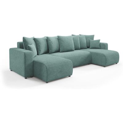 Nazar Canapé panoramique 6 places en tissu vert clair Vert 318x88x93cm - Publicité Nazar Canapé panoramique 6 places en tissu vert clair Vert 318x88x93cm - Publicité