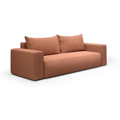 Nazar Canapé droit convertible droit 3 places en tissu terra Orange 258x72x97cm - Publicité Nazar Canapé droit convertible droit 3 places en tissu terra Orange 258x72x97cm - Publicité
