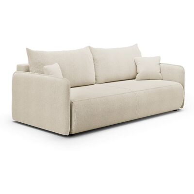 Nazar Canapé droit 3 place en tissu beige Beige 216x86x105cm - Publicité Nazar Canapé droit 3 place en tissu beige Beige 216x86x105cm - Publicité