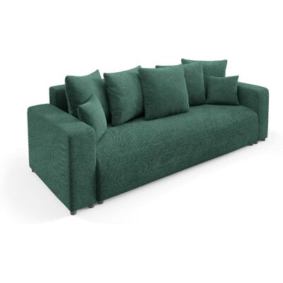 Nazar Canapé droit convertible 3 places en tissu vert Vert 247x58x93cm - Publicité Nazar Canapé droit convertible 3 places en tissu vert Vert 247x58x93cm - Publicité