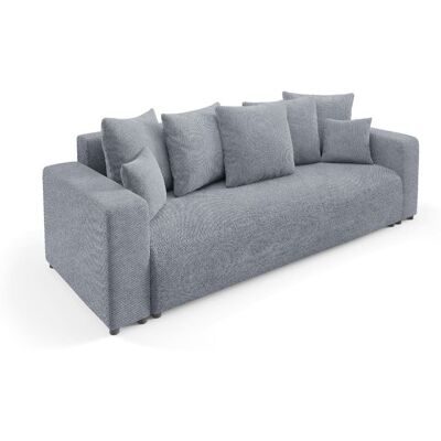 Nazar Canapé droit convertible 3 places en tissu gris foncé Gris 247x58x93cm - Publicité Nazar Canapé droit convertible 3 places en tissu gris foncé Gris 247x58x93cm - Publicité