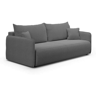 Nazar Canapé droit 3 place en tissu gris Gris 216x86x105cm - Publicité Nazar Canapé droit 3 place en tissu gris Gris 216x86x105cm - Publicité