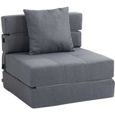 Homcom Canapé-lit convertible fauteuil 1 place tissu gris Gris 70x61x70cm - Publicité Homcom Canapé-lit convertible fauteuil 1 place tissu gris Gris 70x61x70cm - Publicité