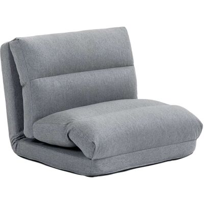 Homcom Fauteuil paresseux convertible lit dossier 5 positions tissu lin gris Gris 70x56x72cm - Publicité Homcom Fauteuil paresseux convertible lit dossier 5 positions tissu lin gris Gris 70x56x72cm - Publicité