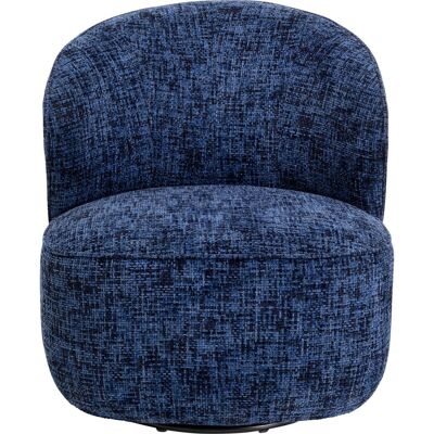 Kare Design Fauteuil pivotant en polyester tressé bleu foncé Bleu 76x81x82cm - Publicité Kare Design Fauteuil pivotant en polyester tressé bleu foncé Bleu 76x81x82cm - Publicité