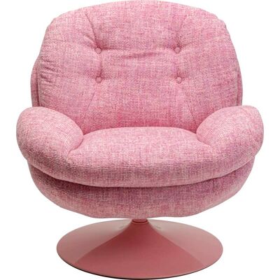 Kare Design Fauteuil pivotant en polyester et acier rose Rose 83x84x81cm - Publicité Kare Design Fauteuil pivotant en polyester et acier rose Rose 83x84x81cm - Publicité
