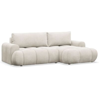 Selsey Canapé d'angle convertible en peluche crème côté droit Beige 246x80x246cm - Publicité Selsey Canapé d'angle convertible en peluche crème côté droit Beige 246x80x246cm - Publicité
