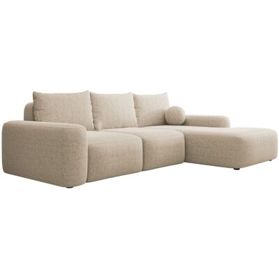 Selsey Canapé d angle en tissu chenille, coussin boule, beige, droite Beige 264x82x264cm - Publicité Selsey Canapé d angle en tissu chenille, coussin boule, beige, droite Beige 264x82x264cm - Publicité