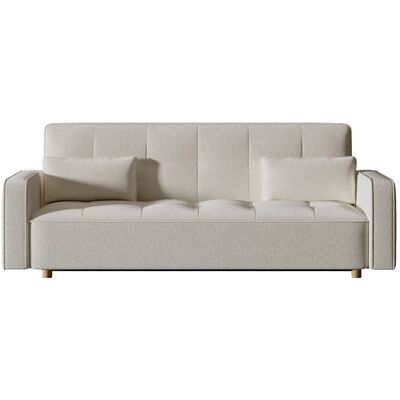 Concept Usine Canapé scandinave convertible 3 places en tissu bouclette blanc Blanc 213x79x89cm - Publicité Concept Usine Canapé scandinave convertible 3 places en tissu bouclette blanc Blanc 213x79x89cm - Publicité