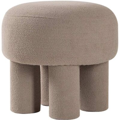 Nordlys Pouf de salon scandinave en bouclette taupe Taupe 43x42x43cm - Publicité Nordlys Pouf de salon scandinave en bouclette taupe Taupe 43x42x43cm - Publicité