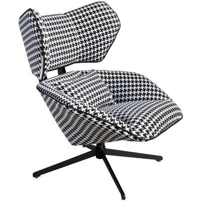 Angel Cerda Fauteuil pivotant en tissu noir et blanc Blanc 95x98x85cm - Publicité Angel Cerda Fauteuil pivotant en tissu noir et blanc Blanc 95x98x85cm - Publicité
